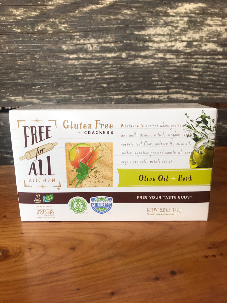 Free for All Kitchen Gluten Free Crackers Olive Oil Herb